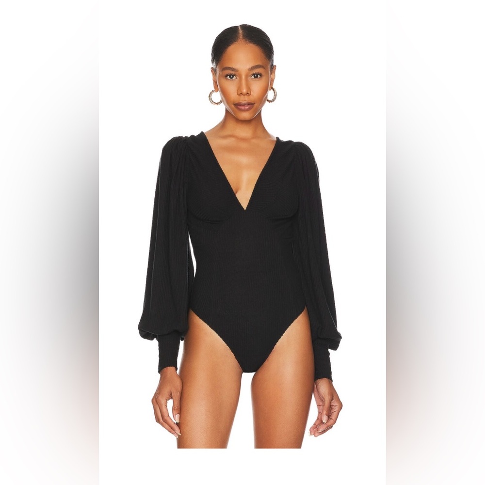 Black low-neck top body suit
